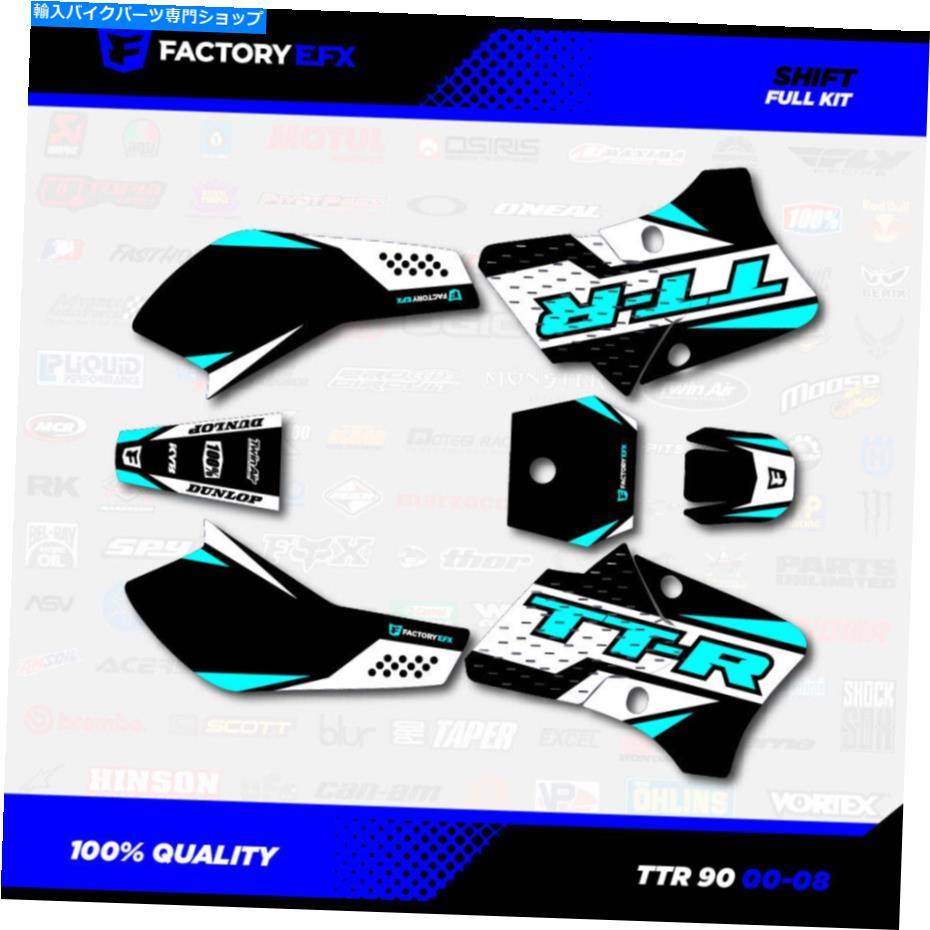 Graphics decal kit Black＆Cyan Shift Racing Graphics Kitフィット00-08 Yamaha TTR90 TTR 90デカール Black & Cyan Shift Racing Graphics Kit fits 00-08 YAMAHA TTR90 TTR 90 decal【並行輸入品】