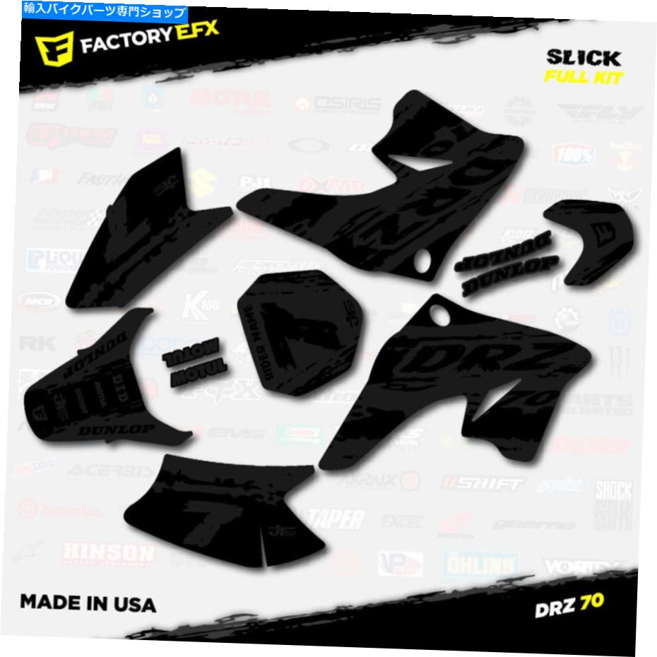 Graphics decal kit ブラックアウトスリックレーシンググラフィックスキットは08+スズキDRZ70 DRZ 70デカールに適合します Blackout Slick Racing Graphics Kit fits 08+ Suzuki DRZ70 DRZ 70 Decals【並行輸入品】