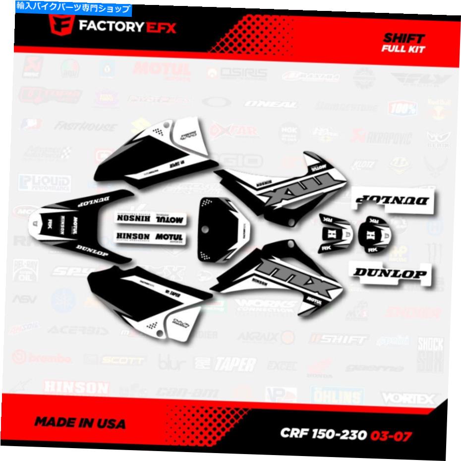 Graphics decal kit ブラック＆グレーシフトレーシンググラフィックキットフィット03-07ホンダCRF230 CRF 230デカール230F Black & Gray Shift Racing Graphics Kit fit 03-07 Honda CRF230 CRF 230 Decal 230F【並行輸入品】