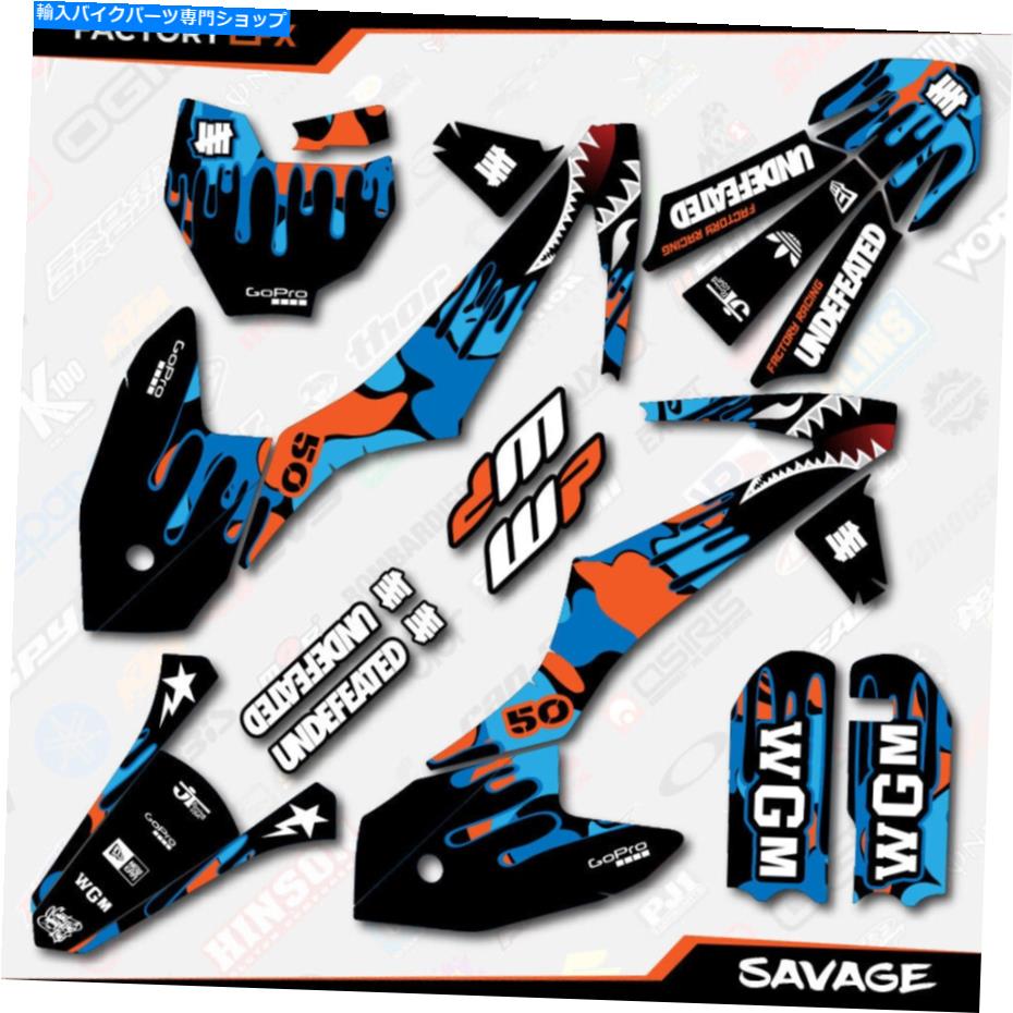 Graphics decal kit ブルーオレンジサベージカモレーシンググラフィックキットはKTM 16-21 SX50 SX 50デカール2016に適合します Blue Orange Savage Camo Racing Graphics Kit fits KTM 16-21 Sx50 Sx 50 Decal 2016【並行輸入品】