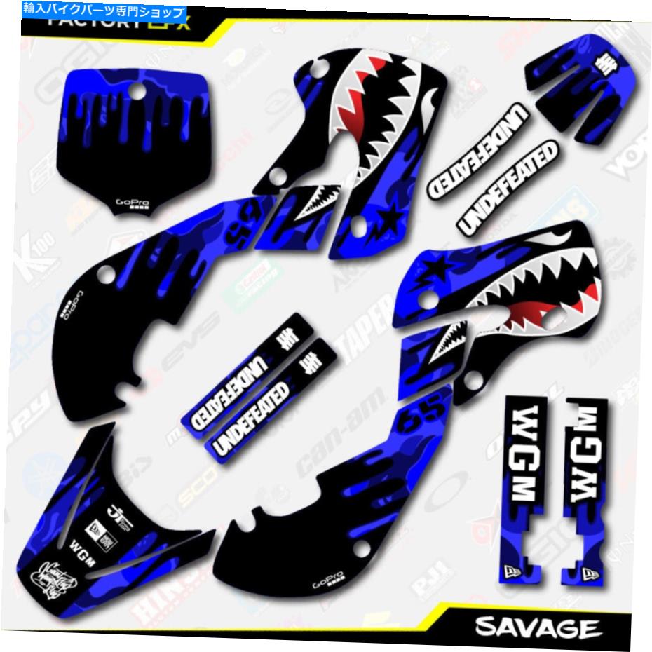 Graphics decal kit ブルーカモサベージレーシンググラフィックスキットフィット01-21スズキRM65 RM 65デカール Blue Camo Savage Racing Graphics Kit fits 01-21 Suzuki RM65 RM 65 Decal【並行輸入品】