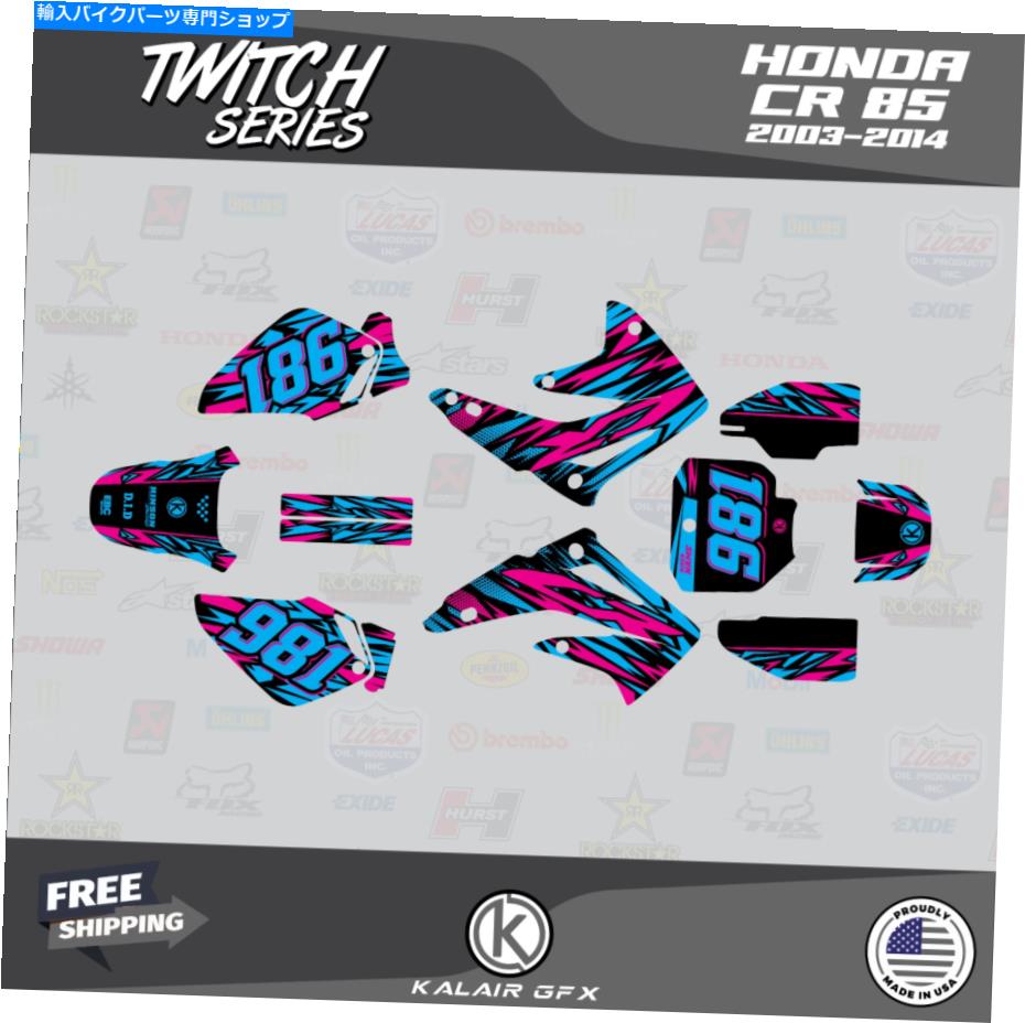 Graphics decal kit ホンダCR 85 2003-2014 CR85 Twitch-Cyan Magentaのグラフィックキット Graphics Kit for Honda CR 85 2003-2014 CR85 Twitch-Cyan Magenta【並行輸入品】