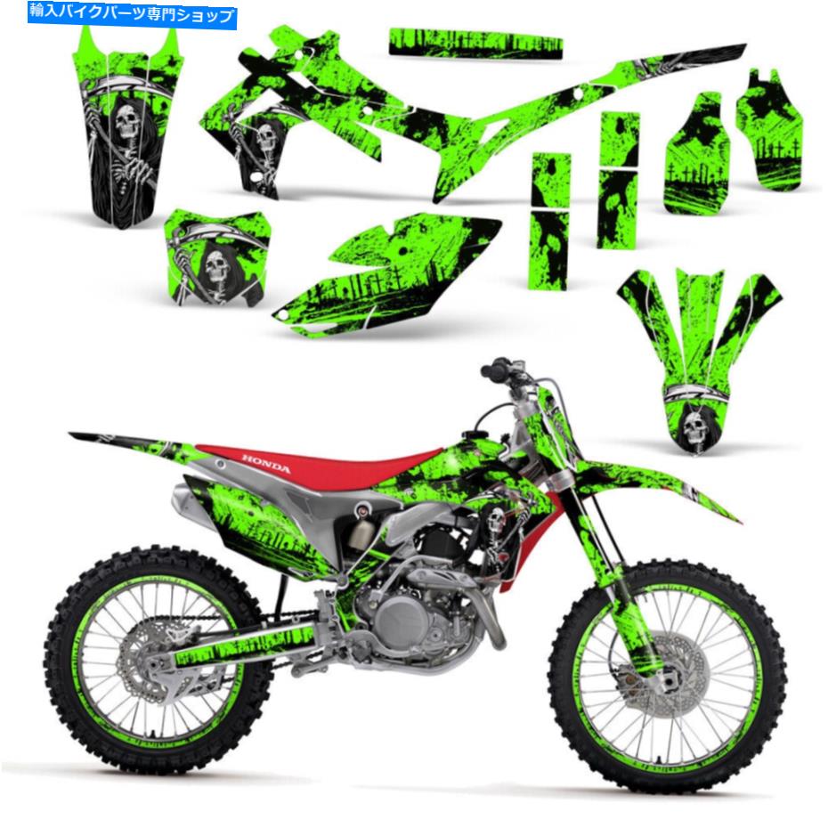Graphics decal kit グラフィックキットステッカーデカールラップホンダCRF250R 14-16 450R 13-16 Reaper Green Graphics kit Sticker Decal Wrap for HONDA CRF250R 14-16 450R 13-16 REAPER GREEN【並行輸入品】