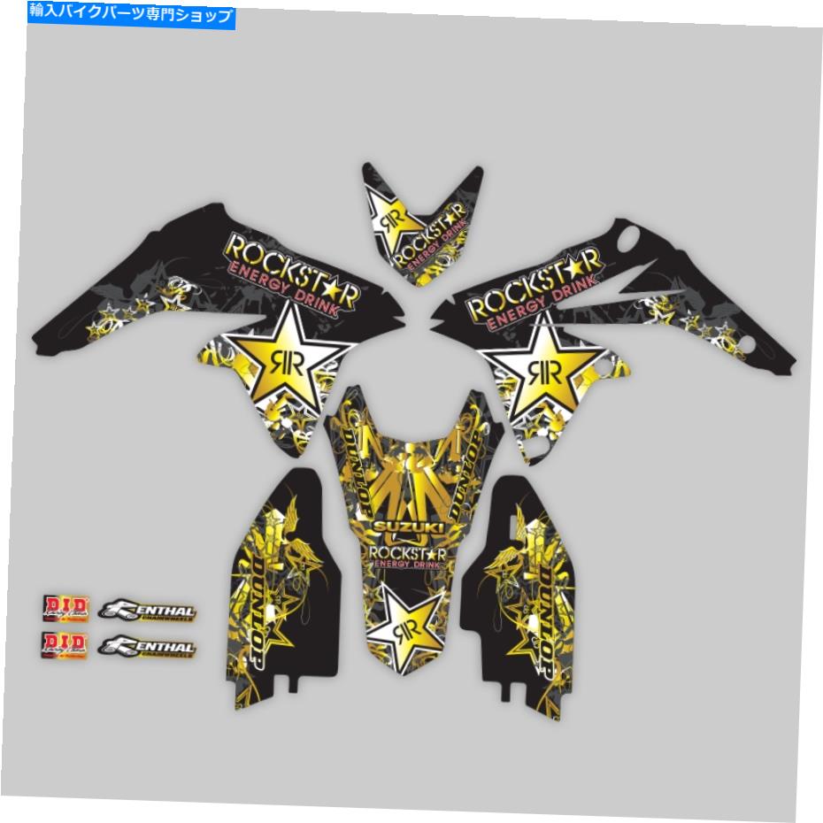 Graphics decal kit 2000-2004スズキDRZ 400SMグラフィックスティックキットロックスター：ブラック /ゴールドデカール 2000 - 2004 SUZUKI DRZ 400SM GRAPHICS STICKER KIT ROCKSTAR : BLACK / GOLD DECALS【並行輸入品】