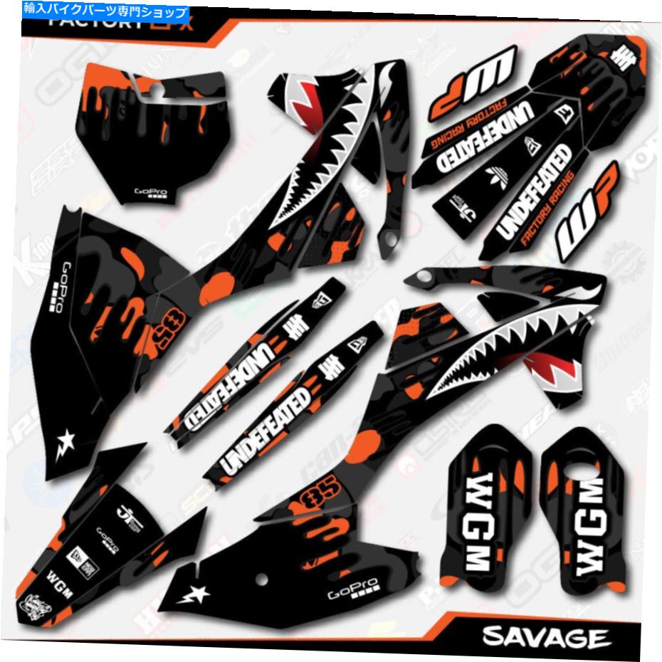 Graphics decal kit Black＆Orange Savage Camo RacingグラフィックキットはKTM 18-21 SX85 SX 85デカールに適合します Black & Orange Savage Camo Racing Graphics Kit fits KTM 18-21 Sx85 Sx 85 Decal【並行輸入品】