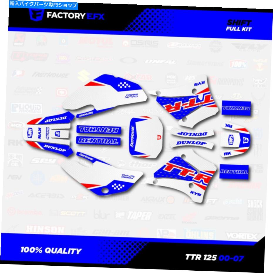 Graphics decal kit レッドホワイトブルーシフトレーシンググラフィックスキットフィット00-07ヤマハTTR125 TTR 125デカール Red White Blue Shift Racing Graphics Kit fits 00-07 YAMAHA TTR125 TTR 125 decal【並行輸入品】