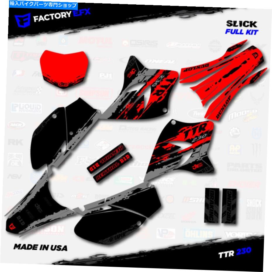 Graphics decal kit グレー＆レッドスリックレーシンググラフィックスキットフィット05-21ヤマハTTR230 TTR 230デカール Gray & Red Slick Racing Graphics Kit fits 05-21 YAMAHA TTR230 TTR 230 decal【並行輸入品】