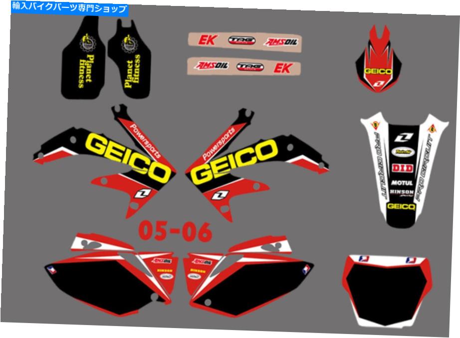 Graphics decal kit チームグラフィックスの背景ホンダCRF450R CRF450 2005-2006のステッカーデカール Team Graphics Backgrounds Decals Stickers For Honda CRF450R CRF450 2005-2006【並行輸入品】
