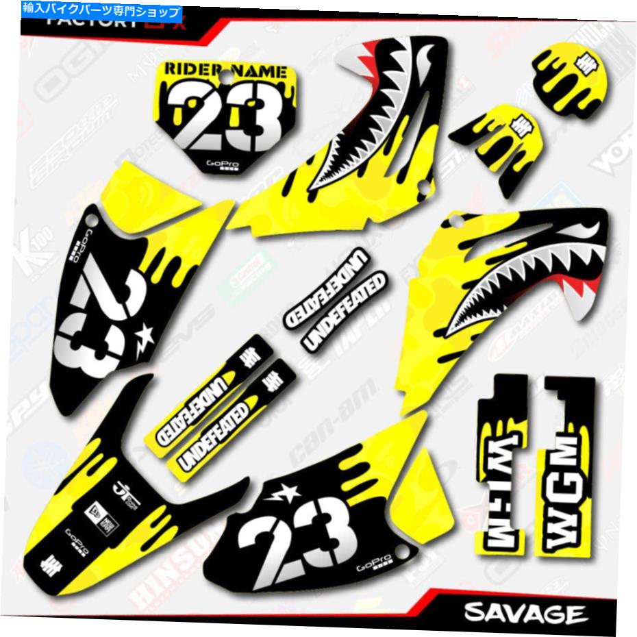 Graphics decal kit イエローサベージカモレーシンググラフィックスキットはホンダCRF150 03-07 CRF 150デカールに適合します Yellow Savage Camo Racing Graphics Kit fits Honda CRF150 03-07 CRF 150 Decals【並行輸入品】