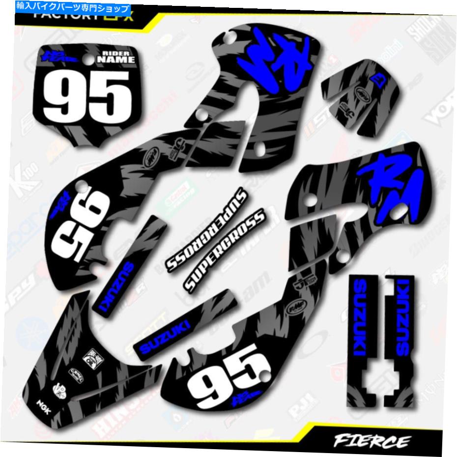 Graphics decal kit Black＆Blue Fierce GraphicsステッカーキットはスズキRM65 RM 65 01-22デカールに適合します Black & Blue Fierce Graphics Sticker Kit fits Suzuki RM65 RM 65 01-22 Decals【並行輸入品】