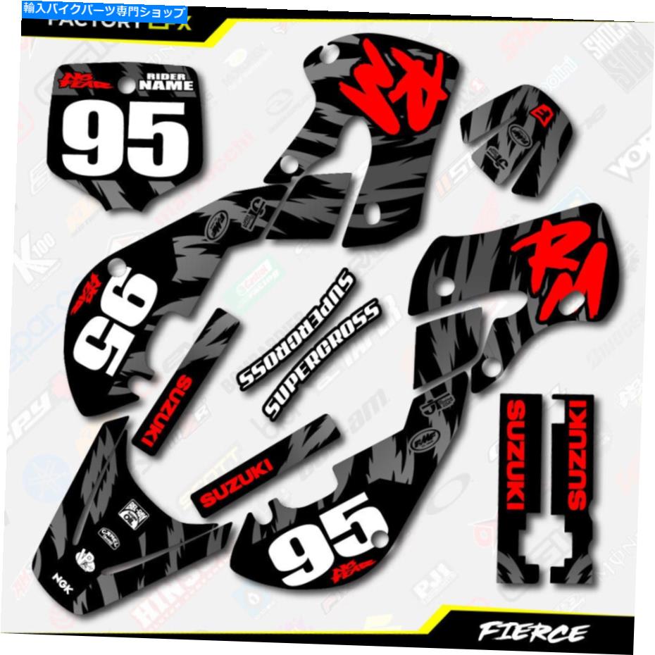 Graphics decal kit Black&Red Fierce GraphicsステッカーキットはスズキRM65 RM 65 01-22デカールに適合します Black & Red Fierce Graphics Sticker Kit fits Suzuki RM65 RM 65 01-22 Decals【並行輸入品】