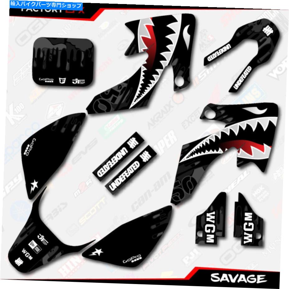 Graphics decal kit ブラックサベージカモレーシンググラフィックキットは04-12ホンダCRF50 CRF 50デカールに適合します Black Savage Camo Racing Graphics kit Fits 04-12 Honda Crf50 CRF 50 Decal【並行輸入品】