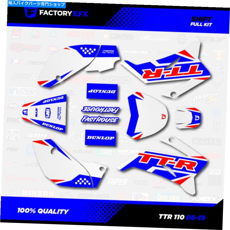 Graphics decal kit レッドホワイトブルーシフトレーシンググラフィックスキットフィット08-22ヤマハTTR110 TTR 110デカール Red White Blue Shift Racing Graphics Kit fits 08-22 YAMAHA TTR110 TTR 110 decal【並行輸入品】