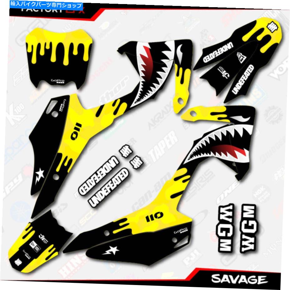 Graphics decal kit イエローCRF110サベージレーシンググラフィックスキットがホンダ2013-2018デカール13-18に適合する Yellow Crf110 Savage Racing Graphics kit fits Honda 2013-2018 decal 13-18【並行輸入品】
