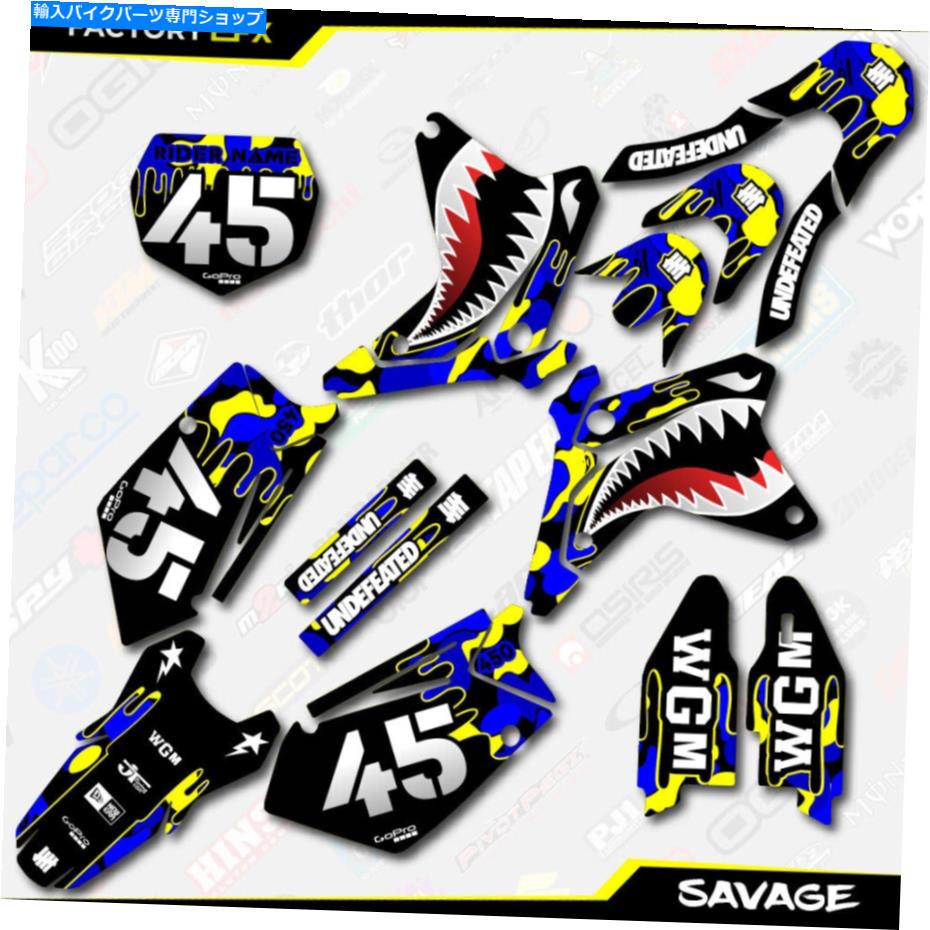 Graphics decal kit ブルー＆イエローサベージレーシンググラフィックスキットフィット05-06スズキRMZ450 RMZ 450デカール Blue & Yellow Savage Racing Graphics Kit fits 05-06 Suzuki RMZ450 RMZ 450 decal【並行輸入品】