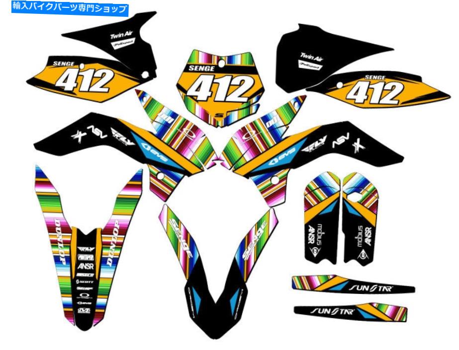 Graphics decal kit 2015-2017 SX 85 Serape Black Senge Graphics KitとKTMと互換性 2015-2017 SX 85 SERAPE Black Senge Graphics Kit Compatible with KTM【並行輸入品】