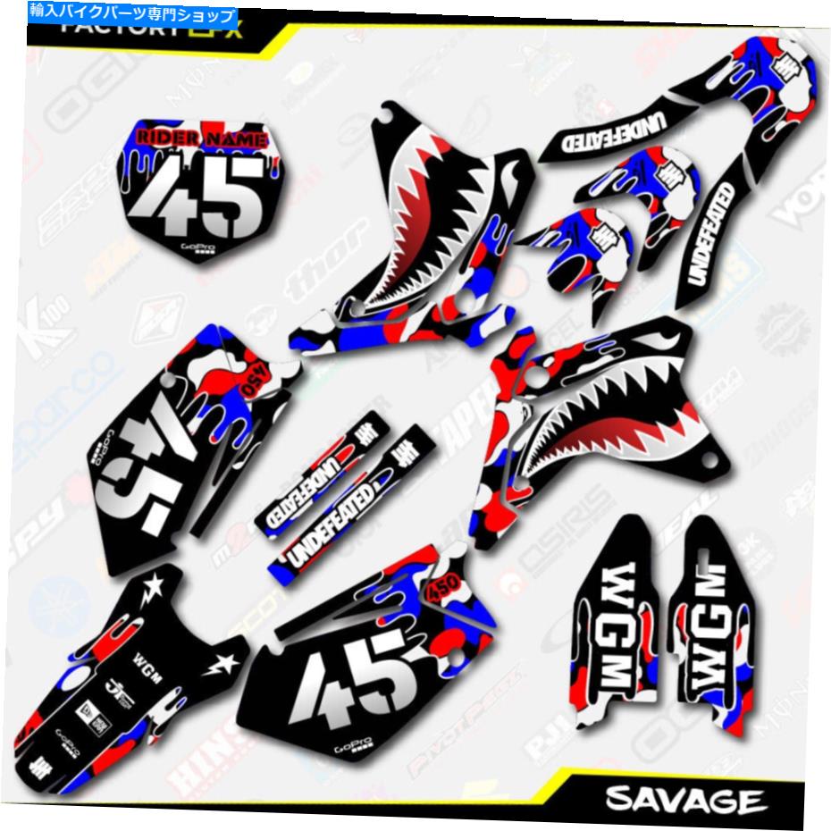 Graphics decal kit レッドホワイトブルーサベージレーシンググラフィックキットフィット05-06スズキRMZ450 RMZ 450デカール Red White Blue Savage Racing Graphics Kit fit 05-06 Suzuki RMZ450 RMZ 450 decal【並行輸入品】