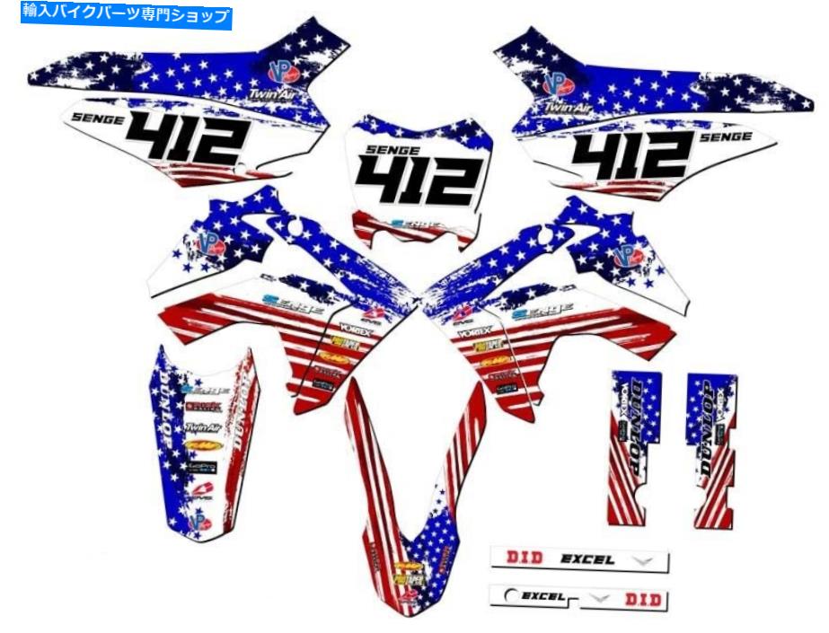 Graphics decal kit 2013-2018 CRF 125 Merica USA Senge Graphics KitとHondaと互換性 2013-2018 CRF 125 MERICA Usa Senge Graphics Kit Compatible with Honda【並行輸入品】