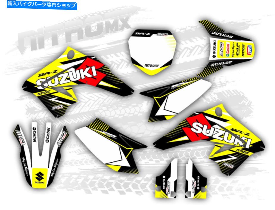 Graphics decal kit スズキDRZ 70 2008-2019モトクロスグラフィックデカールステッカーキットby nitromx Suzuki DRZ 70 2008 - 2019 Motocross Graphics Decals Stickers Kit by NitroMX【並行輸入品】