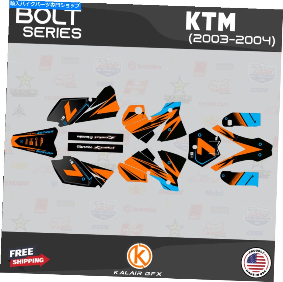 Graphics decal kit KTM SX 125 200 250 450 525 2003-2004 BOLT-CYAN用のグラフィックキット Graphics Kit for KTM SX 125 200 250 450 525 2003-2004 BOLT-Cyan【並行輸入品】