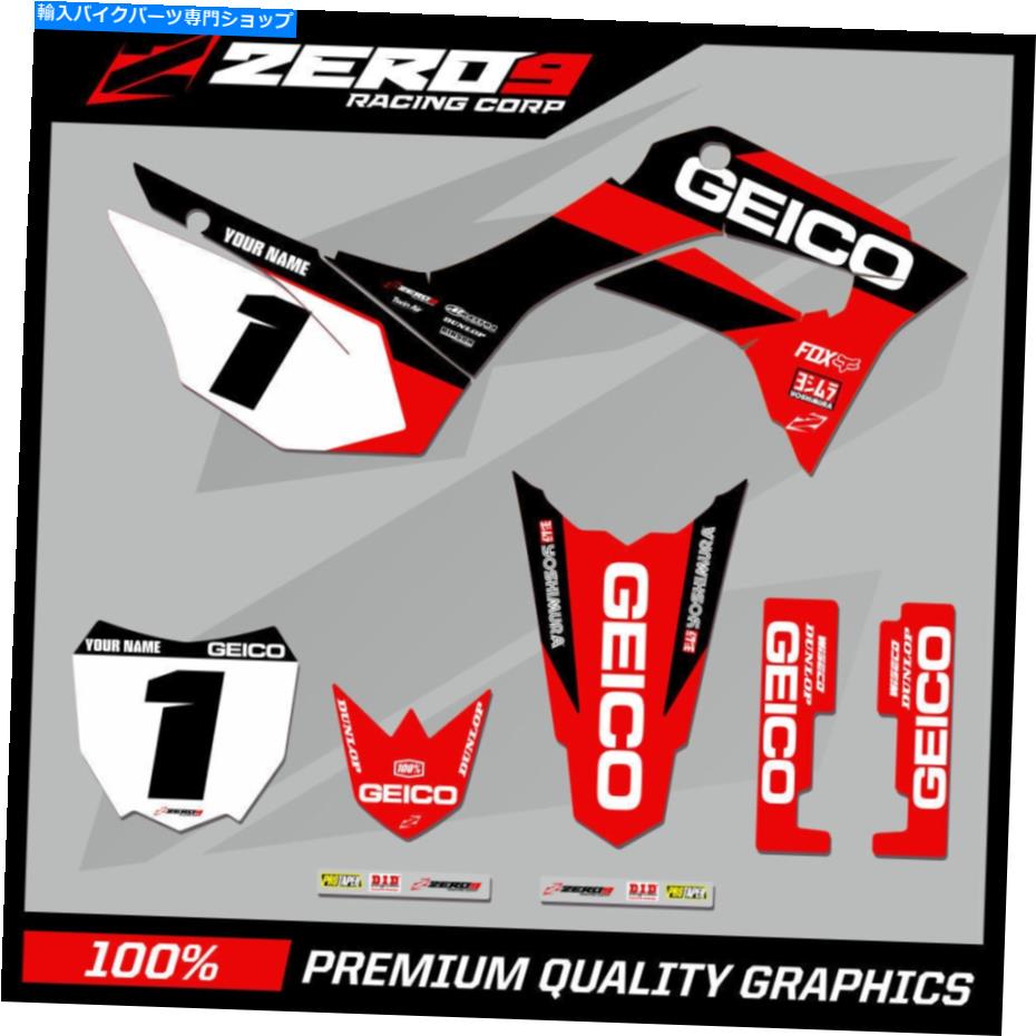 Graphics decal kit カスタムMXグラフィックスキット:ホンダCRF 125FモトクロスグラフィックデカールGEICO RED/BLK Custom MX Graphics Kit: HONDA CRF 125F Motocross Graphics Decals GEICO RED/BLK【並行輸入品】