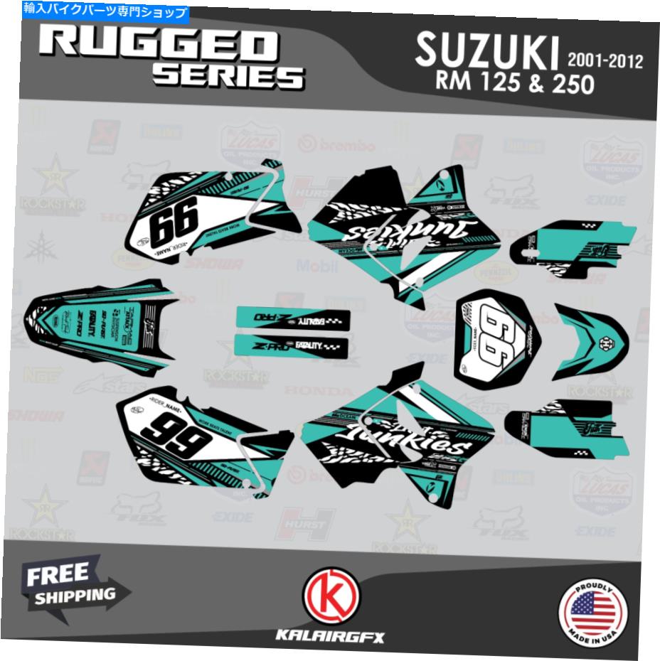 Graphics decal kit スズキのグラフィックキットRM125 RM250（2001-2012）RM 125 RM 250頑丈なティール Graphics Kit For Suzuki RM125 RM250 (2001-2012) RM 125 RM 250 Rugged-Teal【並行輸入品】