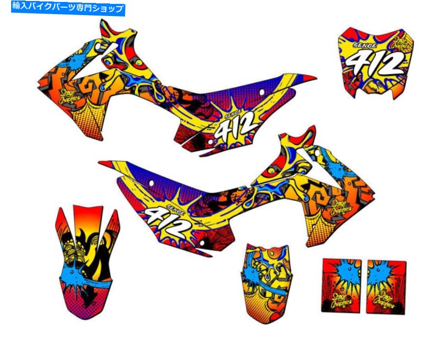 Graphics decal kit 2013-2018 CRF 110 2013-2018 CRF 110 ZANY Red Senge Graphics Kit Compatible with Honda【並行輸入品】