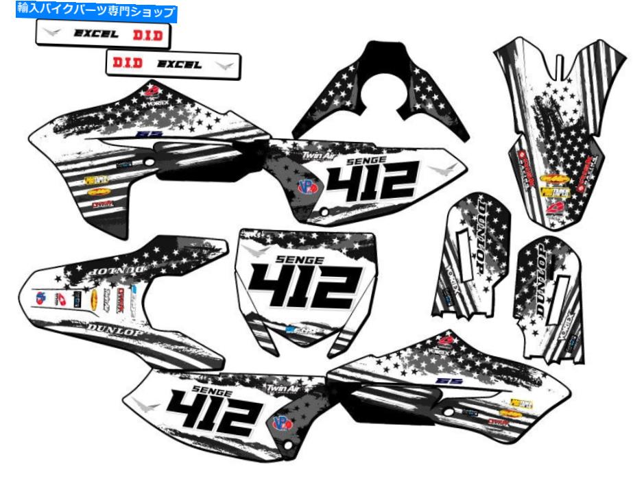 Graphics decal kit 2018-2022 YZ 65 Merica Matte Black Senge Graphics Kit Yamahaと互換性 2018-2022 YZ 65 MERICA Matte Black Senge Graphics Kit Compatible with Yamaha【並行輸入品】