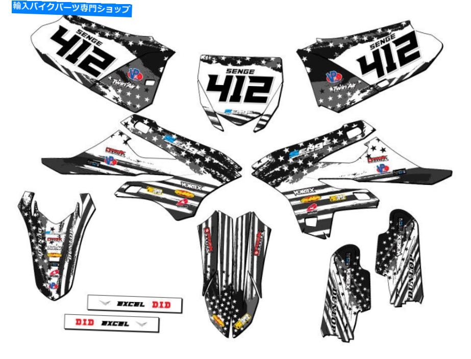 Graphics decal kit 2022-2023 YZ 85 Merica Matte Black Senge Graphics Kit Yamahaと互換性 2022-2023 YZ 85 MERICA Matte Black Senge Graphics Kit Compatible with Yamaha【並行輸入品】