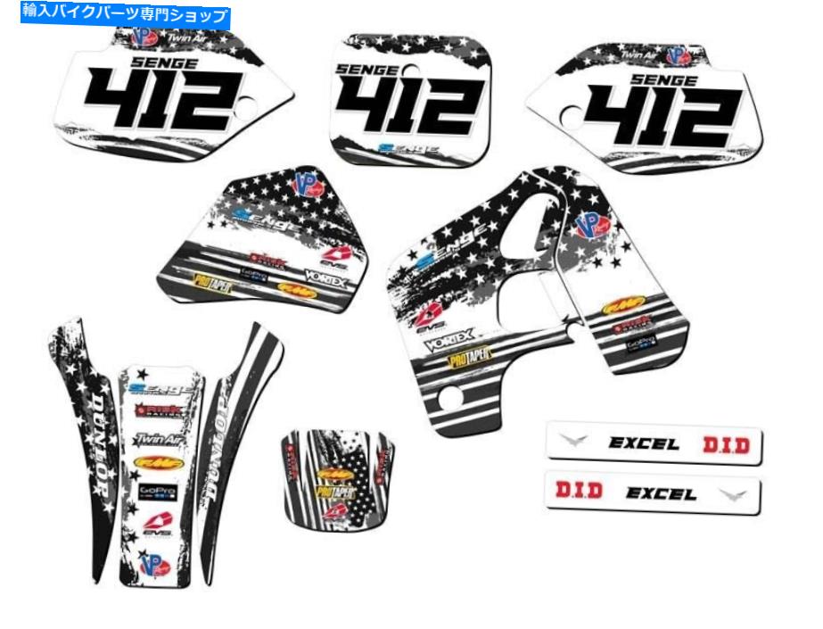 Graphics decal kit 1993-1995 CR 80 Merica Matte Black Senge Graphics KitとHondaと互換性 1993-1995 CR 80 MERICA Matte Black Senge Graphics Kit Compatible with Honda【並行輸入品】