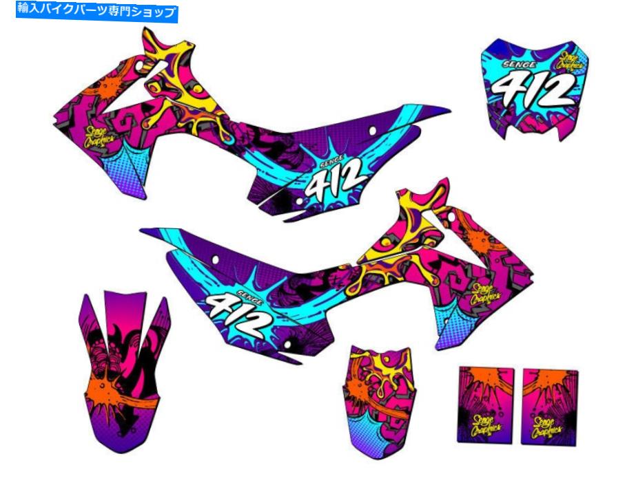 Graphics decal kit 2013-2018 CRF 110 2013-2018 CRF 110 ZANY Pink Senge Graphics Kit Compatible with Honda【並行輸入品】