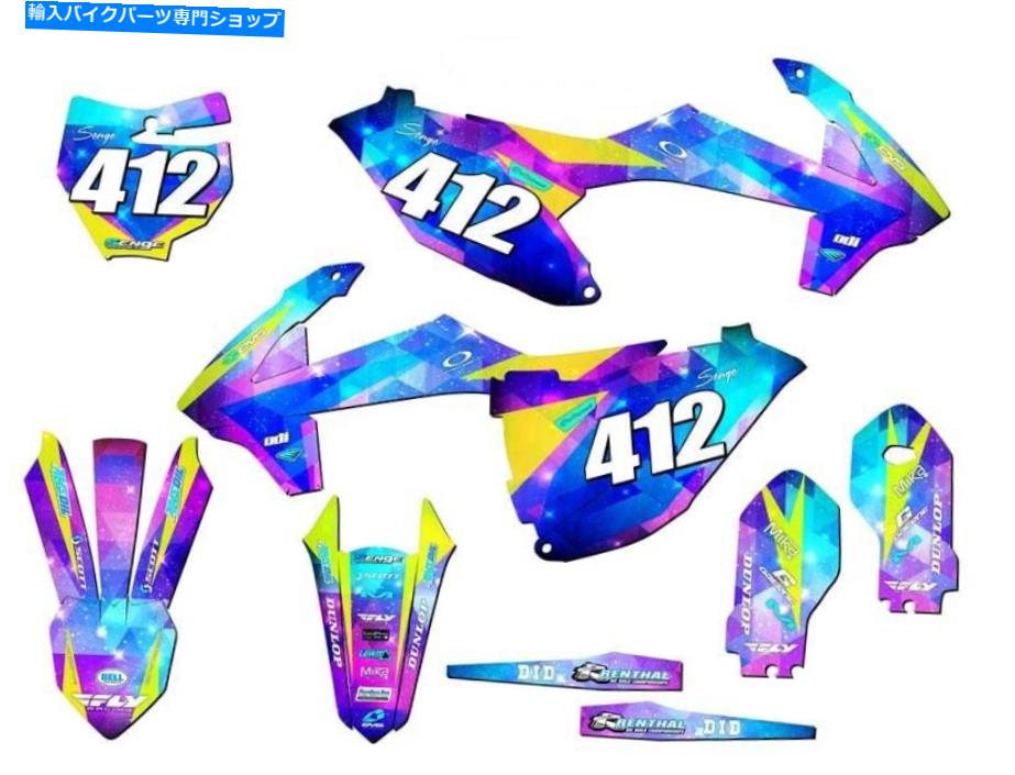 Graphics decal kit 2018-2023 SX 85 Space Kadet Galaxy Senge Graphics Kit KTMと互換性 2018-2023 SX 85 SPACE KADET Galaxy Senge Graphics Kit Compatible with KTM【並行輸入品】