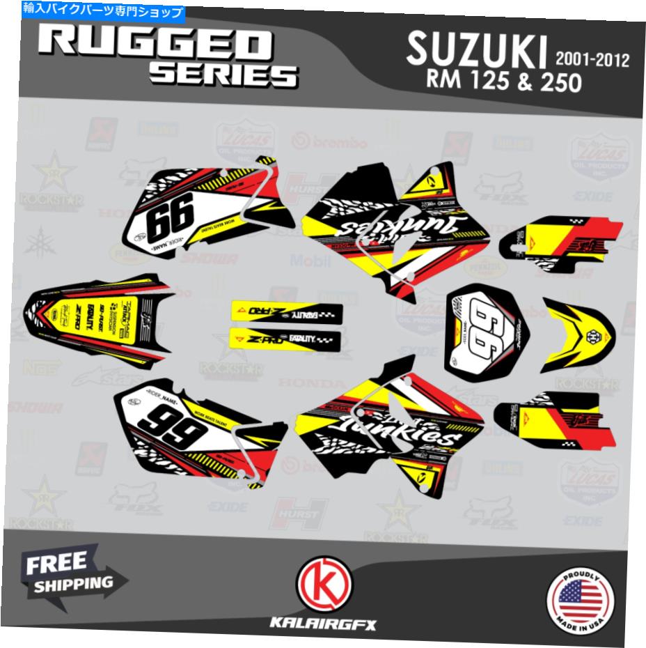 Graphics decal kit スズキのグラフィックキットRM125 RM250（2001-2012）RM 125 RM 250頑丈な赤 Graphics Kit For Suzuki RM125 RM250 (2001-2012) RM 125 RM 250 Rugged-Red【並行輸入品】