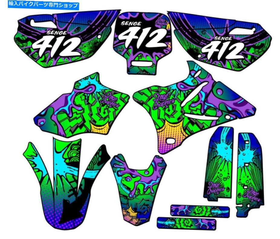 Graphics decal kit 2002-2014 YZ 85 Zany Blue Sengeグラフィックスキットヤマハと互換性 2002-2014 YZ 85 ZANY Blue Senge Graphics Kit Compatible with Yamaha【並行輸入品】