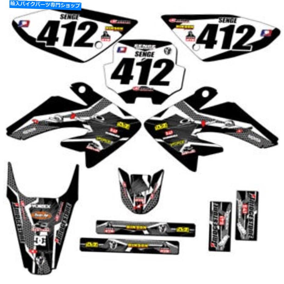 Graphics decal kit 2004-2010 CRF 100 Podium Black Senge Graphics KitとHondaと互換性 2004-2010 CRF 100 PODIUM Black Senge Graphics Kit Compatible with Honda【並行輸入品】