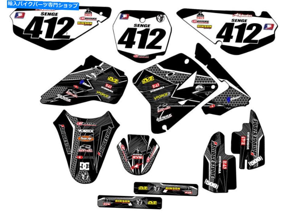 Graphics decal kit 2001-2004 RM 85 Podium Black Senge Graphics KitとSuzukiと互換性 2001-2004 RM 85 PODIUM Black Senge Graphics Kit Compatible with Suzuki【並行輸入品】