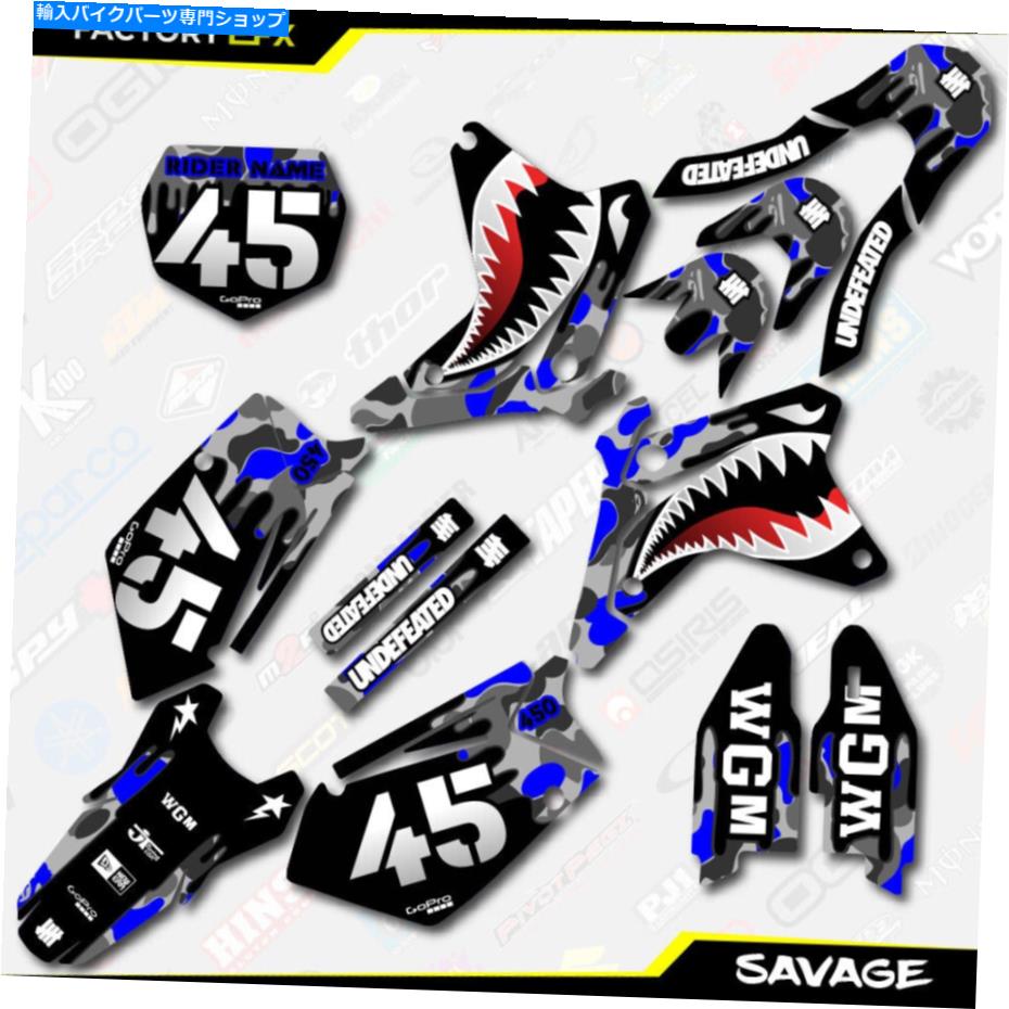 Graphics decal kit グレー＆ブルーサベージレーシンググラフィックスキットフィット05-06スズキRMZ450 RMZ 450デカール Gray & Blue Savage Racing Graphics Kit fits 05-06 Suzuki RMZ450 RMZ 450 decal【並行輸入品】