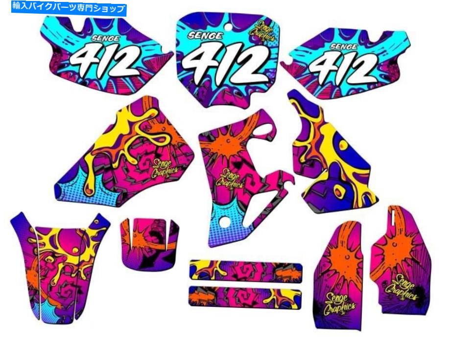 Graphics decal kit 1996-2002 cr 80 zany pink sengeグラフィックスキットとホンダと互換性 1996-2002 CR 80 ZANY Pink Senge Graphics Kit Compatible with Honda【並行輸入品】