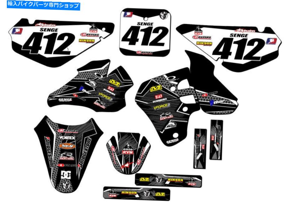 Graphics decal kit 2000 RM 80 Podium Black Senge Graphics KitとSuzukiと互換性 2000 RM 80 PODIUM Black Senge Graphics Kit Compatible with Suzuki【並行輸入品】