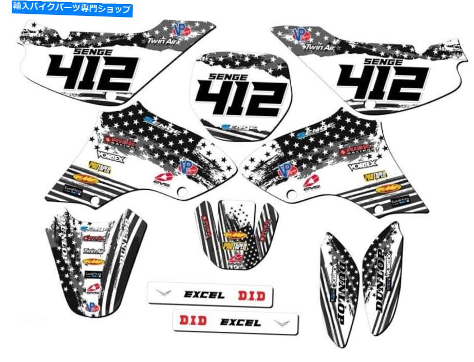 Graphics decal kit すべての年jr 80メリカマットブラックセンゲグラフィックスキットスズキと互換性 All Years JR 80 MERICA Matte Black Senge Graphics Kit Compatible with Suzuki【並行輸入品】