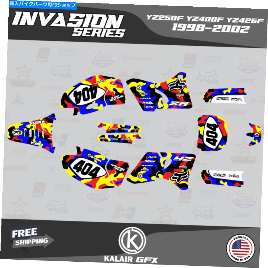Graphics decal kit ヤマハのグラフィックキットYZ250F YZ400F YZ426F 1998-2002 Invasion- Red Blue Graphics Kit for YAMAHA YZ250F YZ400F YZ426F 1998-2002 Invasion- Red Blue【並行輸入品】