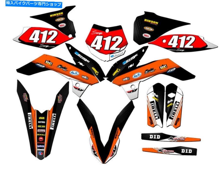 Graphics decal kit 2015-2017 SX 85 Ricochet Orange Senge Graphics Kit KTMと互換性 2015-2017 SX 85 RICOCHET Orange Senge Graphics Kit Compatible with KTM【並行輸入品】