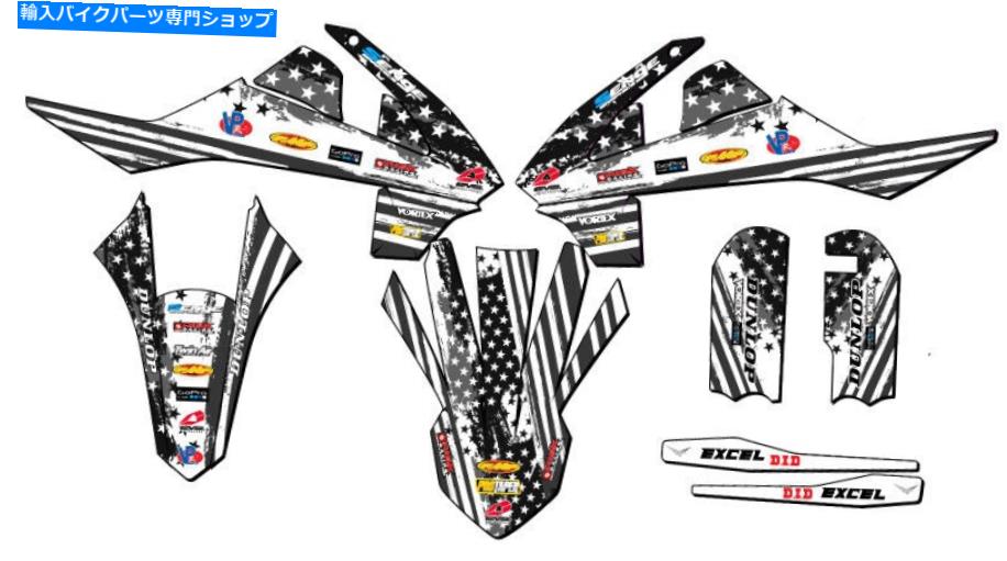 Graphics decal kit 2016-2018 SX 65 Merica Matte Black Senge Graphics Kit KTMと互換性 2016-2018 SX 65 MERICA Matte Black Senge Graphics Kit Compatible with KTM【並行輸入品】