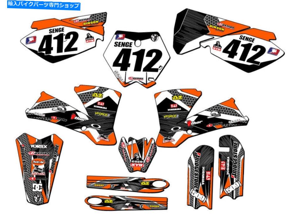 Graphics decal kit 2003-2005 SX 105 Podium Orange Senge Graphics Kit KTMと互換性 2003-2005 SX 105 PODIUM Orange Senge Graphics Kit Compatible with KTM【並行輸入品】
