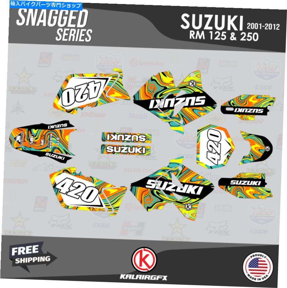 Graphics decal kit スズキRM125 RM250のグラフィックキット(2001-2012)RM 125 RM 250 Snagged-Teal Graphics Kit For Suzuki RM125 RM250 (2001-2012) RM 125 RM 250 Snagged-Teal【並行輸入品】