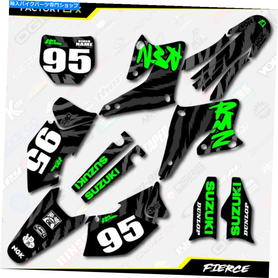 Graphics decal kit Black Green Fierce Racing Graphics Kitフィット04-06スズキRMZ250ステッカーRMZ 250 Black Green Fierce Racing Graphics Kit fits 04-06 Suzuki RMZ250 Sticker RMZ 250【並行輸入品】