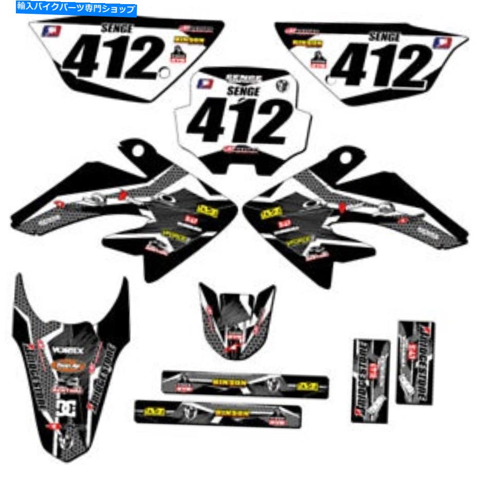 Graphics decal kit 2011-2016 CRF 80 Podium Black Senge Graphics KitとHondaと互換性 2011-2016 CRF 80 PODIUM Black Senge Graphics Kit Compatible with Honda【並行輸入品】