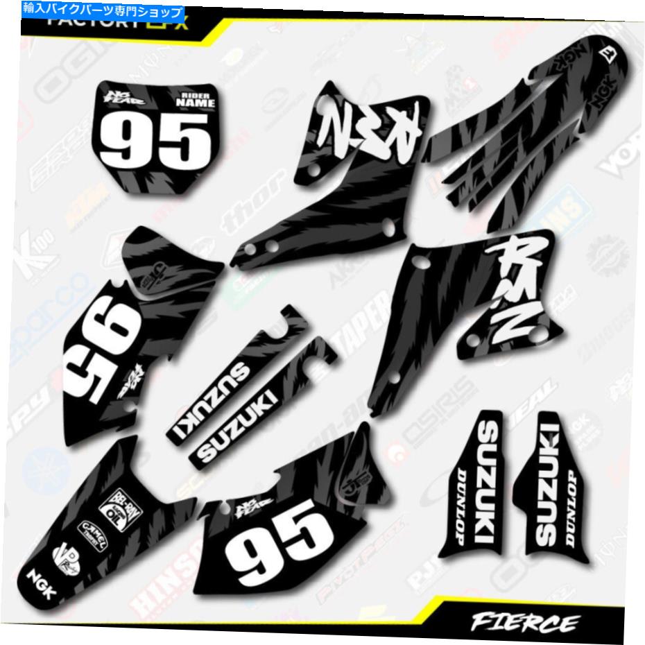 Graphics decal kit Black＆White Fierce Racingグラフィックキットフィット04-06スズキRMZ250ステッカーRMZ 250 Black & White Fierce Racing Graphics Kit fit 04-06 Suzuki RMZ250 Sticker RMZ 250【並行輸入品】