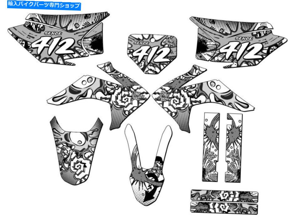 Graphics decal kit 2015-2020 CRF 230 F Zany White Senge Graphics KitとHondaと互換性 2015-2020 CRF 230 F ZANY White Senge Graphics Kit Compatible with Honda【並行輸入品】