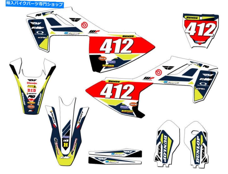 Graphics decal kit 2018-2023 TC 85テーパーホワイトセンゲグラフィックスキットハスクバーナと互換性 2018-2023 TC 85 TAPER White Senge Graphics Kit Compatible with Husqvarna【並行輸入品】